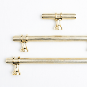 Solid Brass Knurled Kitchen Pull Handles & Knobs - Brass bee