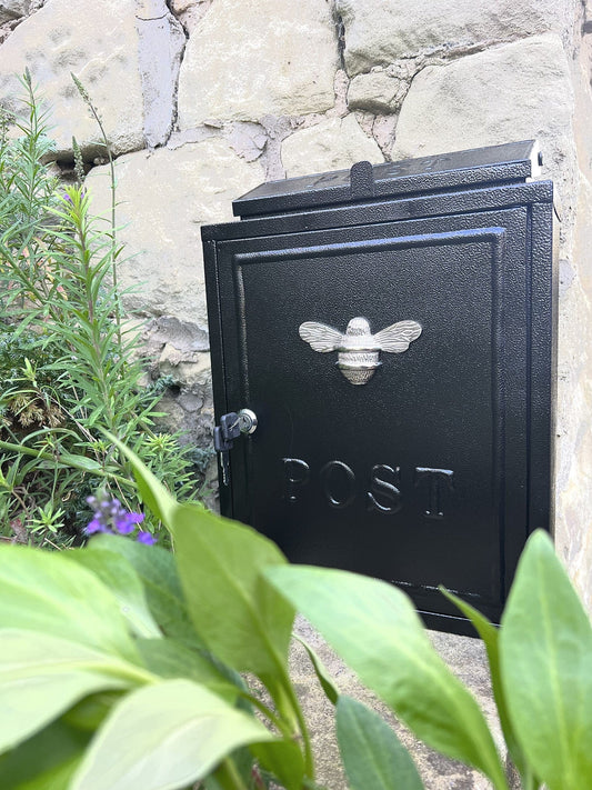 Wall mounted post box with bee design - (PRE-ORDER 3-4 weeks dispatch) - Brass bee