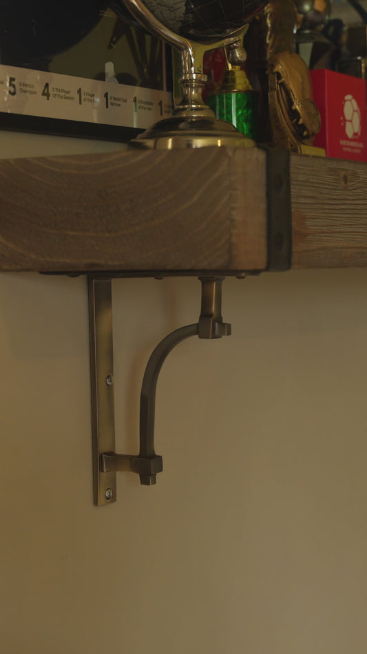 Antique Brass Vintage Industrial Style Solid Brass Shelf Brackets