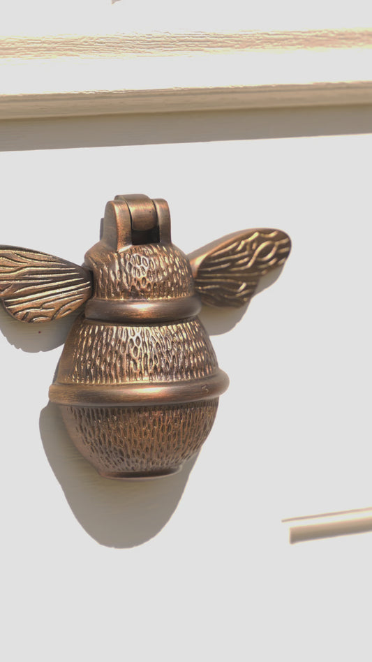 Brass Bumble Bee Door Knocker - Oiled Bronze Finish