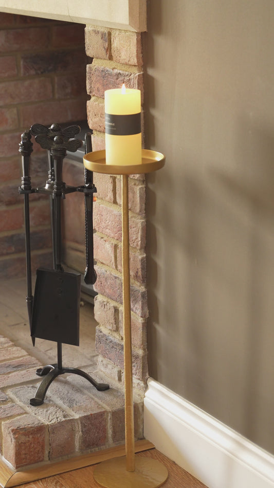 Tall Hammered Gold Candle Holder 675mm