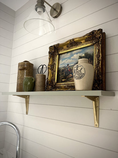 Antique Brass Shelf Brackets - Heavy Duty Solid Brass - Brass bee