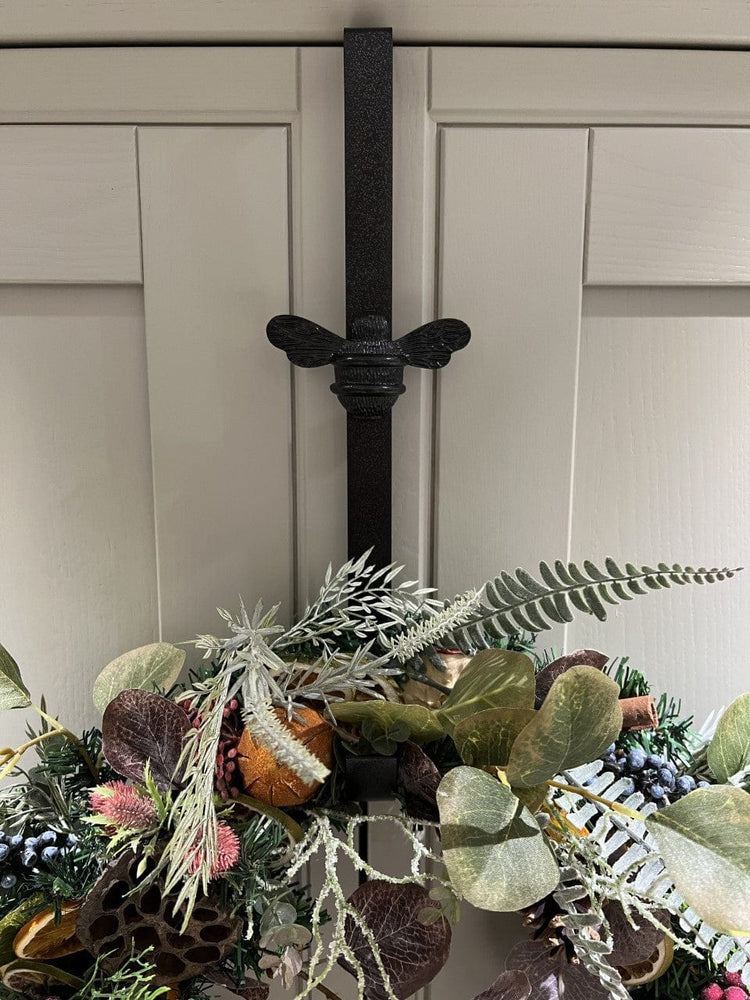 Brass bee Wreath Hanger - Black Finish - Brass bee