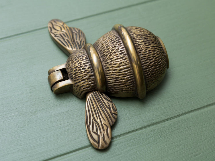 Brass Bee Door Knocker - Antique Finish - Brass bee