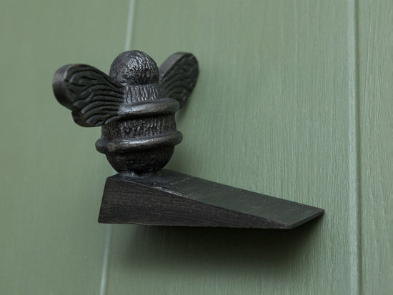 Bee Door Stop Wedge | Brass Bee Door Stop Holder - Brass bee