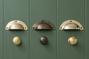 VESTALIS Solid Brass Victorian Cabinet Knobs and Round Cup Pulls - Brass bee