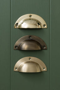 VESTALIS Solid Brass Victorian Cabinet Knobs and Round Cup Pulls - Brass bee