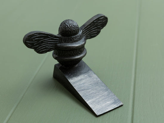 Bee Door Stop Wedge | Brass Bee Door Stop Holder - Brass bee