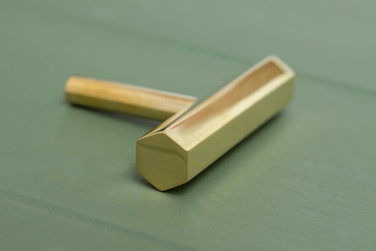 CARDER Solid Brass Hexagonal Pull Handles & Knobs - Polished Brass - Brass bee