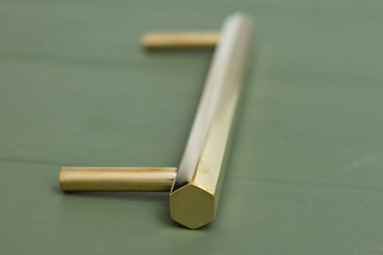 CARDER Solid Brass Hexagonal Pull Handles & Knobs - Polished Brass - Brass bee