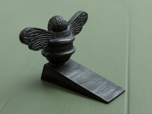 Bee Door Stop Wedge | Brass Bee Door Stop Holder - Brass bee