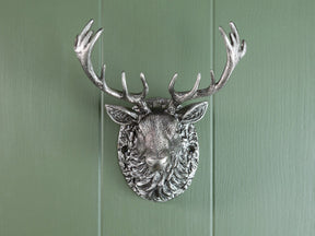 Stag Door Knocker - Pewter Finish - Brass bee