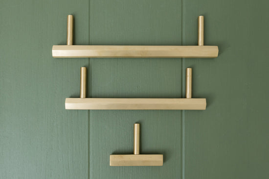 CARDER Solid Brass Hexagonal Pull Handles & Knobs - Satin Brass - Brass bee