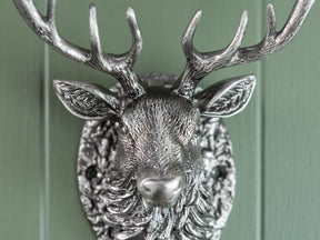 Stag Door Knocker - Pewter Finish - Brass bee