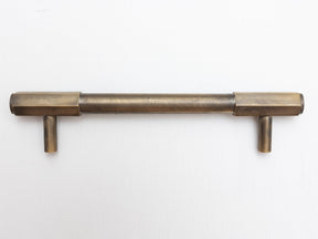 Solid Brass Kitchen Pull Handles with Hexagonal Ends - Antique Brass - Brass bee
