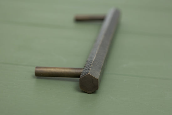 BOMBUS Solid Brass Hexagonal Hammered Pull Handles & Knobs - Antique Brass - Brass bee