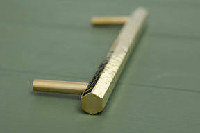 BOMBUS Solid Brass Hexagonal Hammered Pull Handles & Knobs - Polished Brass - Brass bee