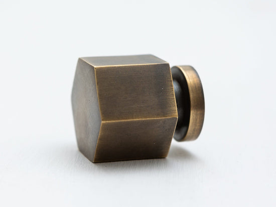 Brass hexagonal cabinet knob - Heavy - Brass bee
