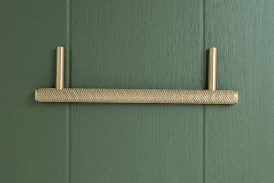 Brass Solid Texture No.2 Knurled Drawer Pulls and Knobs in Satin Bra