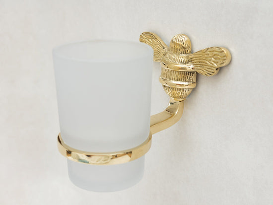 Brass bee Toothbrush Holder with Bee - Brass bee