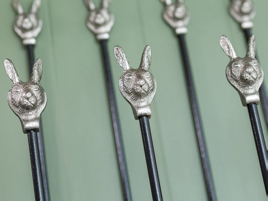 Brass bee Welly Boot Stand - Pewter Hares - Brass bee