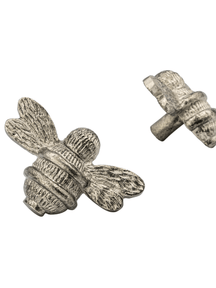 Brass Bee Drawer Cabinet Knob - Pewter Finish - Brass bee