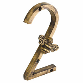 Brass bee Premium House Numbers with Bee in antique brass Finish 0-9 - Brass bee