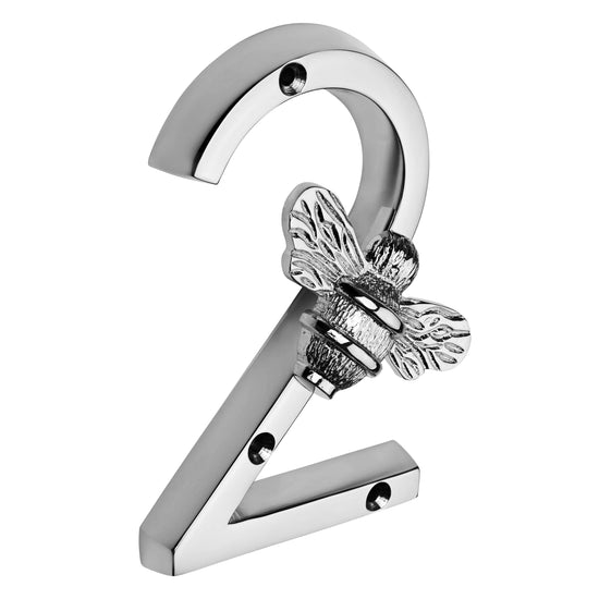 Brass bee Premium House Numbers with Bee in Nickel Finish 0-9 - 4 Inch Pre-order (1-2 weeks) - Brass bee