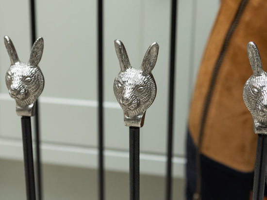 Brass bee Welly Boot Stand - Pewter Hares - Brass bee