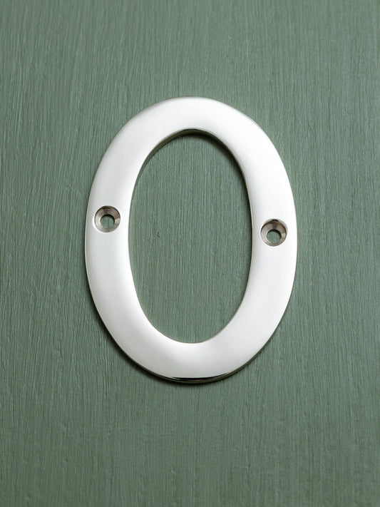 Brass bee 0-9 Screw Fixing Numerals in Nickel Finish - Brass bee
