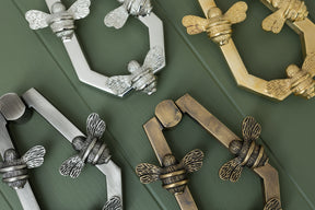 ANDRENA HIVE Bee Solid Brass Door Knockers - Premium Size with Luxury Wooden Gift Box - Brass bee