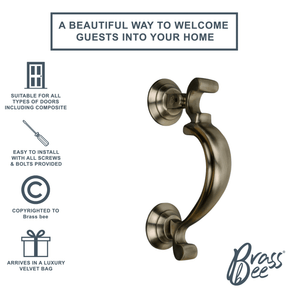 Brass Doctors Door Knocker - Pewter Finish - Brass bee