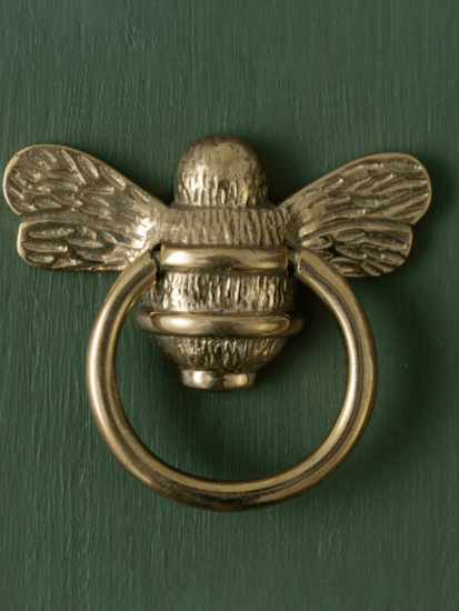 Brass Bee Ring Pull Cabinet Handle - Brass Finish - Brass bee