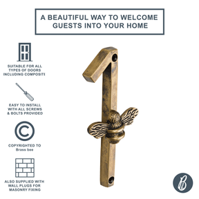 Brass bee Premium House Numbers with Bee in Heritage Finish 0-9 - Brass bee