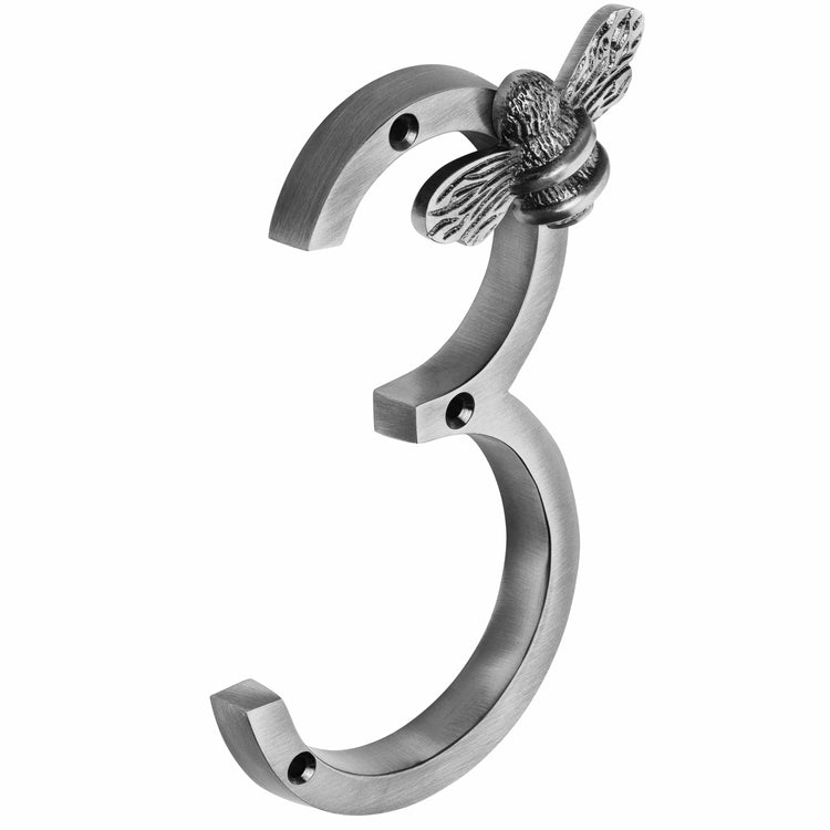 Brass bee Premium House Numbers with Bee in Pewter Finish 0-9 - Brass bee