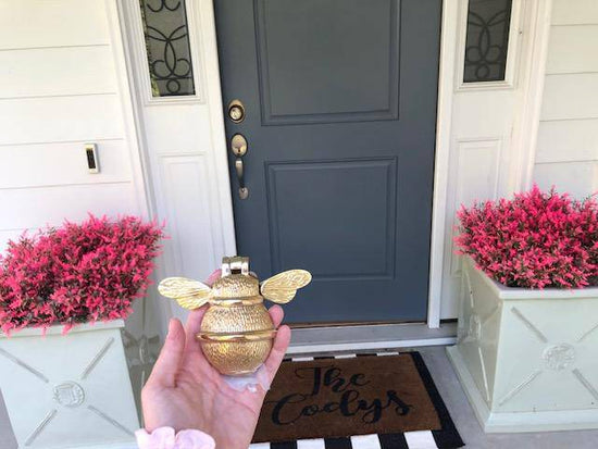 Bumble Bee Brass Door Knocker - Brass Finish - Brass bee