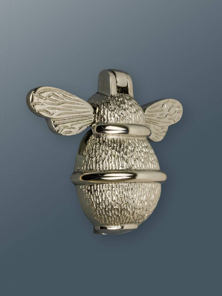 Brass Bumble Bee Door Knocker - Nickel Finish - Brass bee