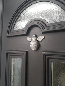 Brass Bumble Bee Door Knocker - Nickel Finish - Brass bee