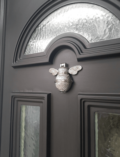 Brass Bumble Bee Door Knocker - Nickel Finish - Brass bee