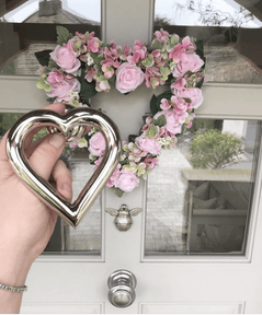 Brass Love Heart Door Knocker - Nickel Finish - Brass bee