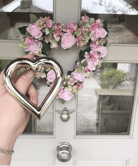 Brass Love Heart Door Knocker - Nickel Finish - Brass bee