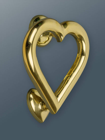 Brass Love Heart Door Knocker - Brass Finish - Brass bee