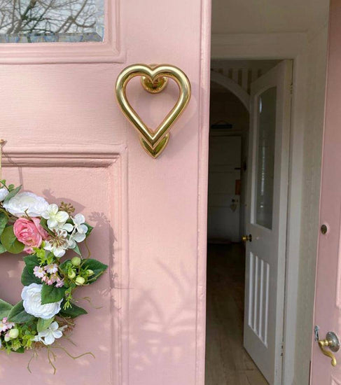 Brass Love Heart Door Knocker - Brass Finish - Brass bee