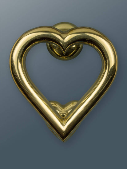 Brass Love Heart Door Knocker - Brass Finish - Brass bee