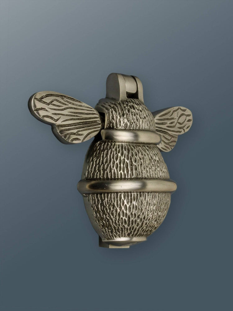 Brass Bumble Bee Door Knocker - Pewter Finish - Brass bee