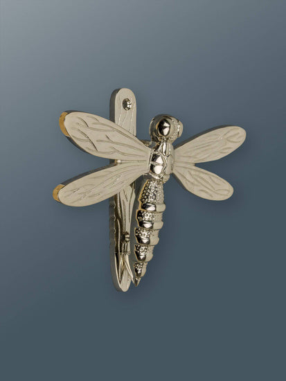 Brass Dragonfly Door Knocker - Nickel Finish - Brass bee
