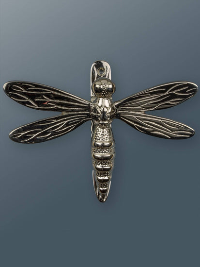 Brass Dragonfly Door Knocker - Nickel Finish - Brass bee