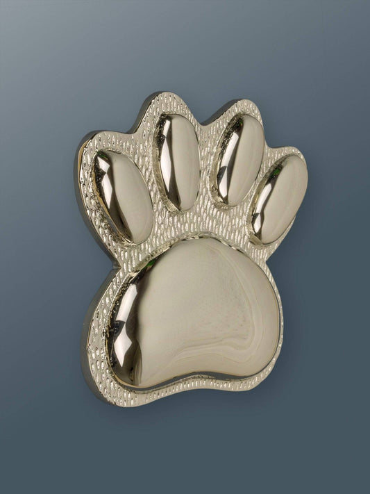 Brass Dog/Cat PAW Door Knocker - Nickel Finish - Brass bee