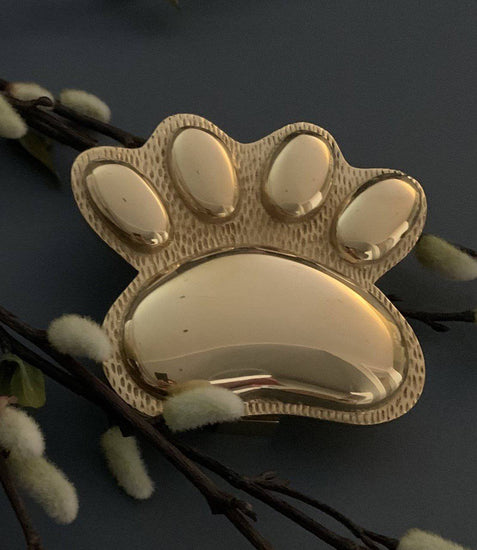 Brass Dog/Cat PAW Door Knocker - Brass Finish - Brass bee