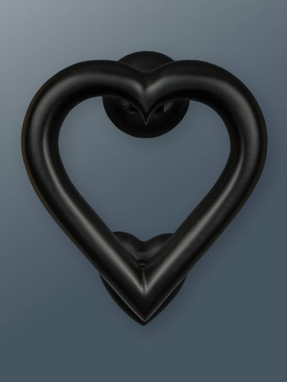 Brass Love Heart Door Knocker - Black Finish - Brass bee